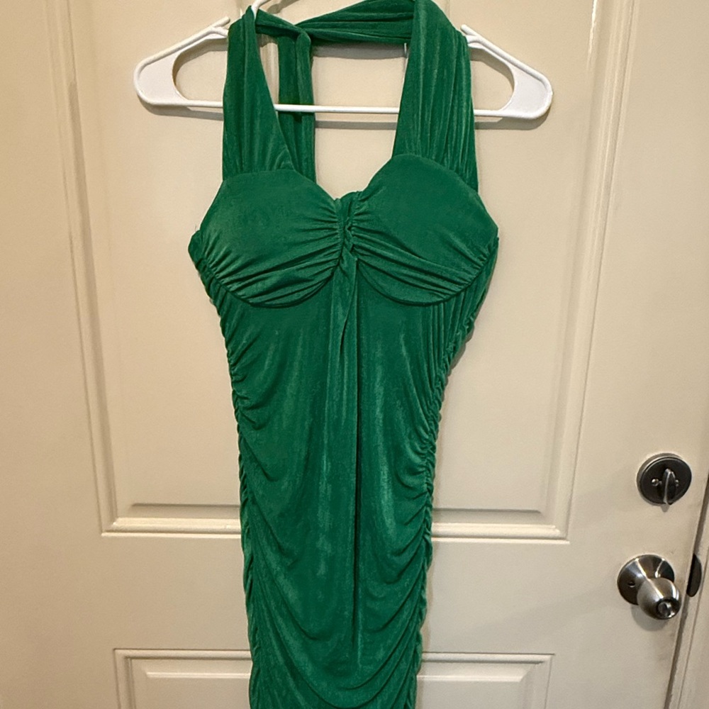 Fashion Nova One Shoulder Green Dress